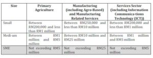 SME Definitions in Terms of Annual Sales Turnover