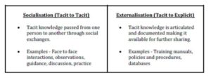 Socialisation and Externalisation