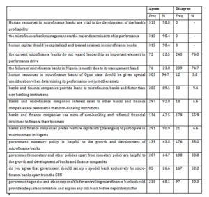 General Appraisal of Human capital Accounting and MFBs Performance